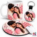 White Mug, Mouse pad and Keychain ring Combo