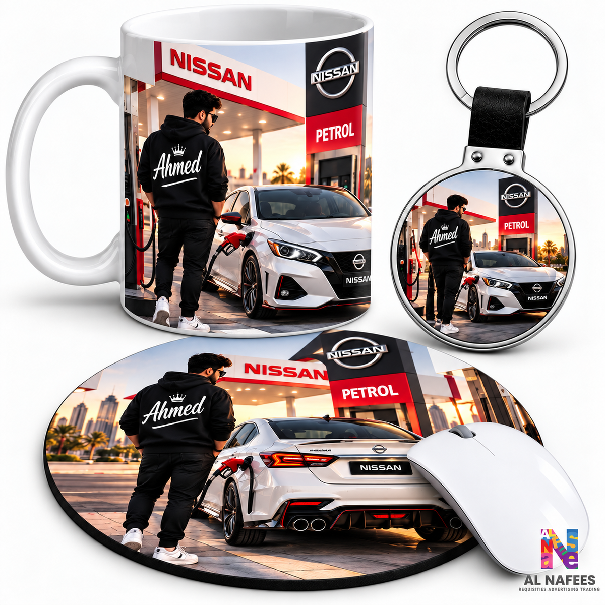 White Mug, Mouse pad and Keychain ring Combo