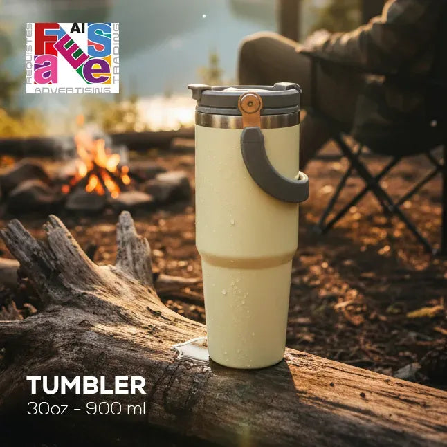 Cream Color Tumbler Vacuum 900ml Custom Stainless Steel