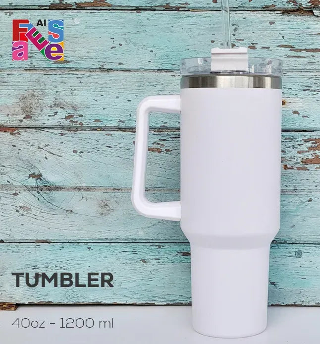 White 400z Stainless Steel Vacuum Insulated Tumbler